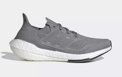 Adidas UltraBoost 21 5.0 Men 9 Grey Gray Running Run Sneakers Shoes FY0381