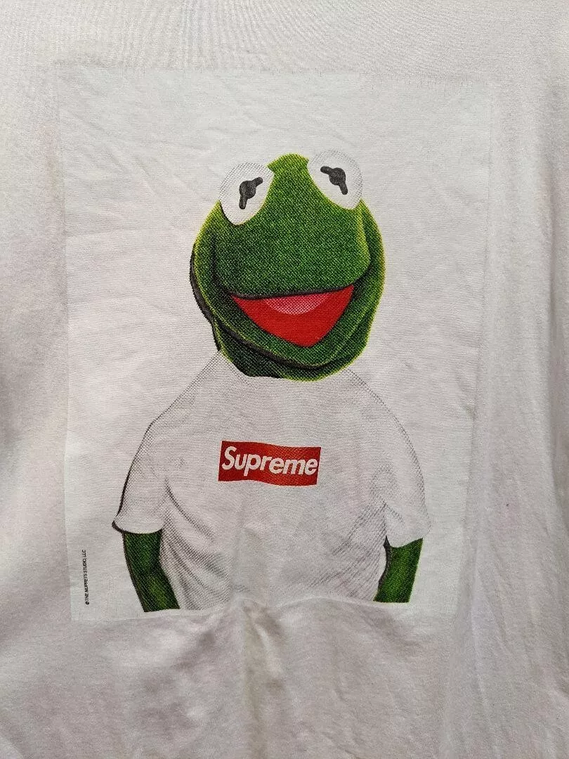 Supreme KERMIT TEE Print Short Sleeve T shirt XL Size White Used Rare