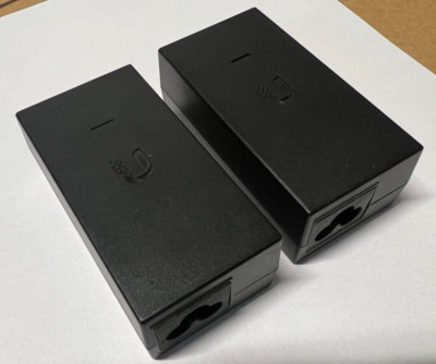 2x Pack of Ubiquiti Networks 24V Poe Adapter & Injector - Black (POE-24-12W)