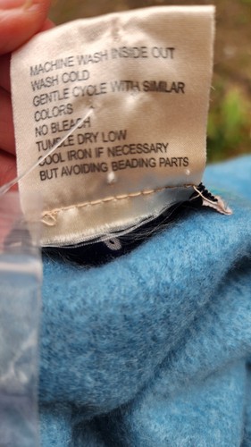 Timberlea Blue Embroidered Sheep Accent Button Down Sweater Jacket Sz Medium NEW - Picture 9 of 9