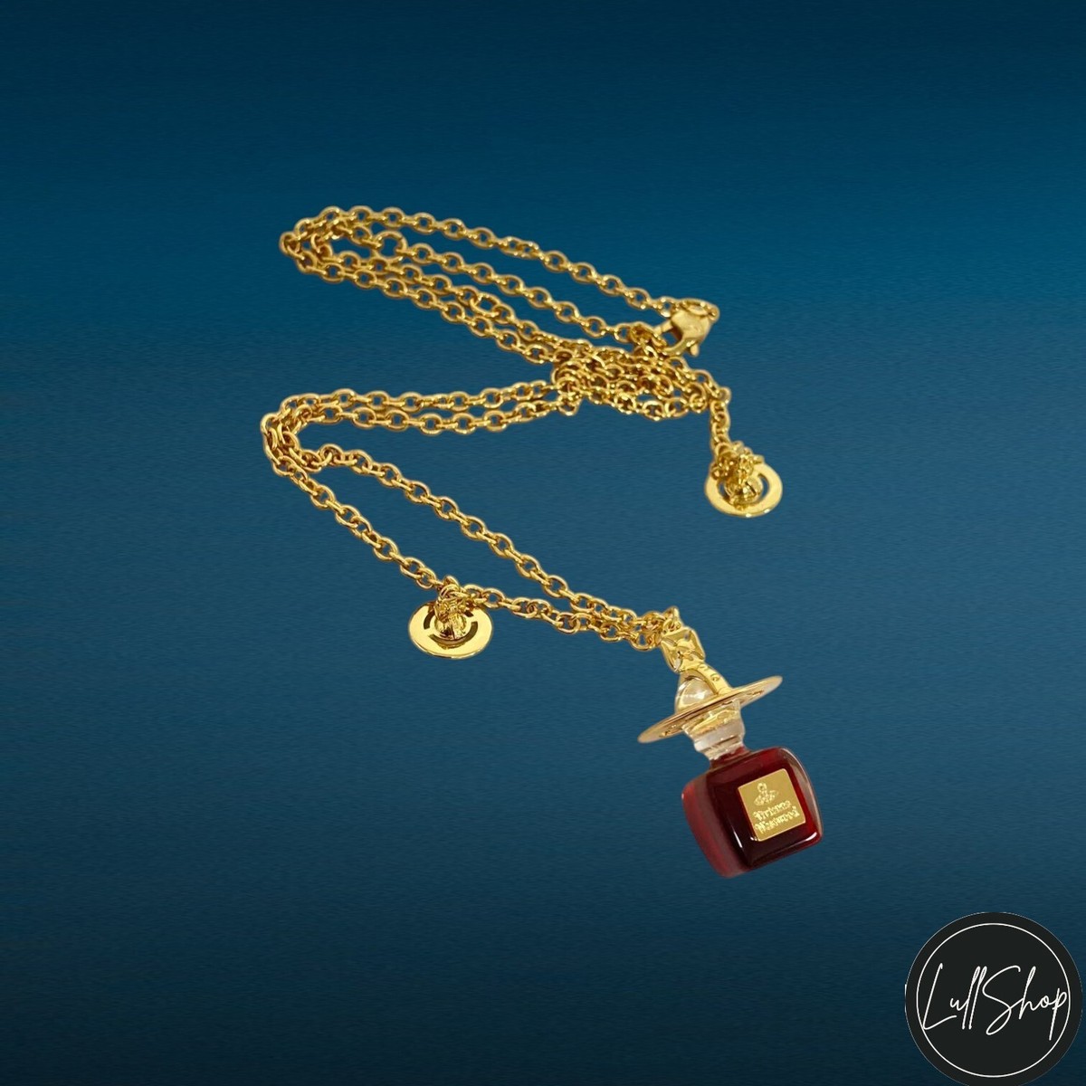Vivienne Westwood Perfume chain necklace gold x wine red no