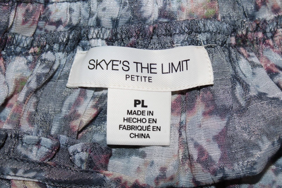 Skye’s The Limit Women’s Petite PL Floral Ruffle Top Blue Boho Blouse - Image 3 of 4