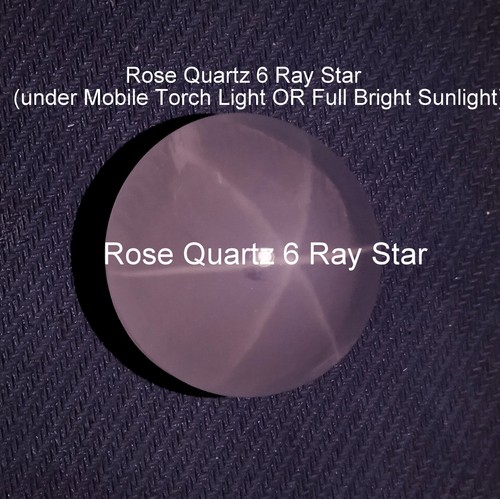 255 Ct Natural Pink Color Rose Quartz Star 6 Ray Round Shape Cabochon Gemstone - Picture 3 of 24