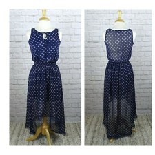 Olsenboye Sleeveless Hi Lo Dress Sheer Lined Sleeveless Lace Detail Floral Small