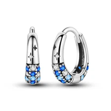 MULA Sparkling Night Hoop Earrings AAA CZ For Women Jewelry 925 Sterling Silver