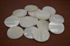 100 PCS ROUND MOTHER OF PEARL SHELL BLANK DISC PENDANTS 30MM