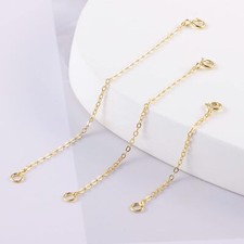 18ct Gold Strong Extender Safety Chain Bracelet Necklace Connecting Ring Solder