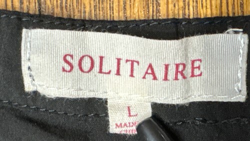 Solitaire L Black Floral Embroidered Tunic Blouse Top cottagecore boho Large - Picture 6 of 9