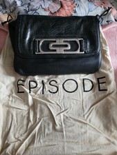 EPISODE - Thick Leather Black Grab Bag Tote Handbag with Lock