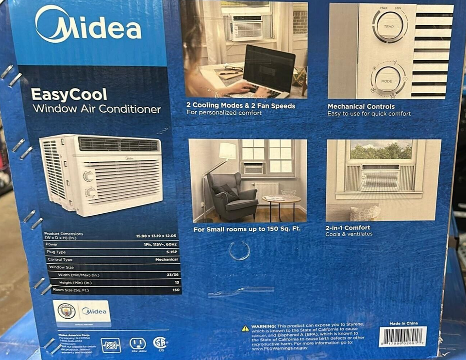 Air Conditioner Midea 5,000 BTU Window AC Cools 150
