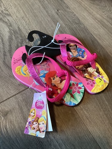 Disney Princesses Sandals Youth Girl Size 7/8 New NWT Pink Glitter Multicolored - Picture 3 of 5