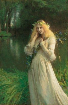 Pascal Adolphe Jean Dagnan-Bouveret ''Ophelia'' nature Green Artwork Fine Art