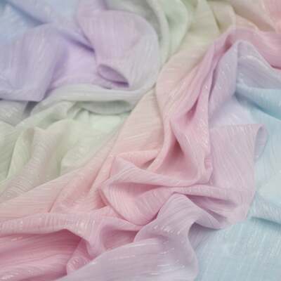 Gradient Fabric with Shinny Thread Sewing Design Ombre Chiffon Lace Fabric 1Yard