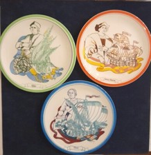 Piatti Serie Completa Le Caravelle Oikonomoy Le Colombiane 1992 Vintage 