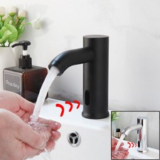 Bathroom Automatic Hand Free Touch Sensor Mixer Faucet Sink Chrome/Black Tap