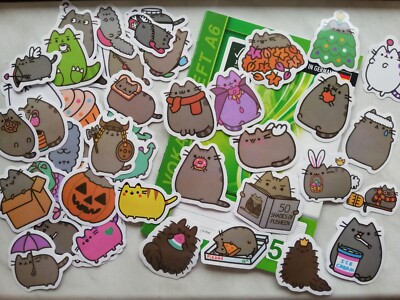 50 Pusheen Sticker Bomb Aufkleber Neko Gatto Cat Kitty Stickerbomb Book Scraping