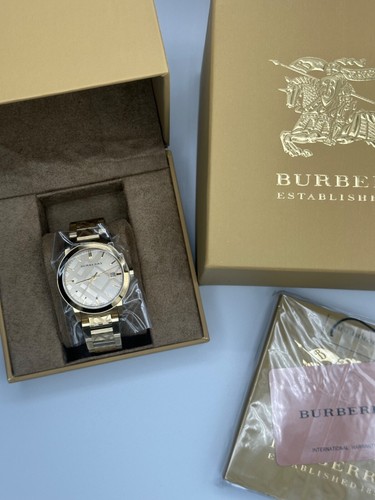 BURBERRY BU9038 Heritage Nova Check Swiss Gold 38mm Unisex Watch - Picture 4 of 11