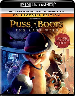 Puss in Boots The Last Wish 4K UHD Blu-ray Antonio Banderas NEW