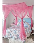 Justice Rectangular Big Pink Mesh Net Bed Canopy 90X74X66 Netting Girls Room