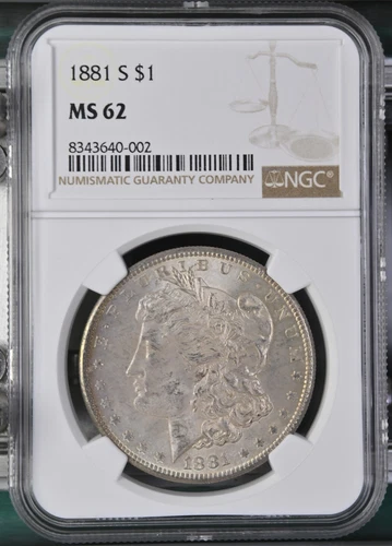 1881-S Morgan Dollar NGC Certified MS62