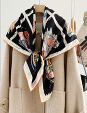 70 Cashmere  30 Silk Wrap Scarf prism Print Double Face Print Shawl 100X100cm