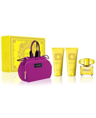 Versace Yellow Diamond 4pc 3oz EDT + 3.4oz Shower Gel + 3.4oz Body Lotion + Bag
