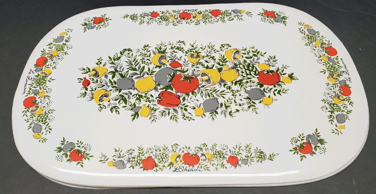 Vintage Corning Corelle SPICE OF LIFE Placemats Vinyl 4pc Set NEW Taiwan