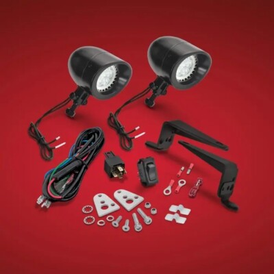 Show Chrome Mini Driving Lights in Chrome For 2001-2010 Honda GL1800 52-757L