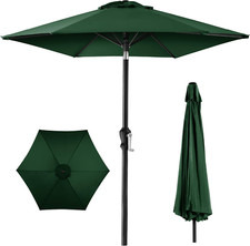 10Ft Green Steel Patio Umbrella with Crank  Tilt - Perfect for Tables