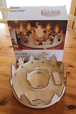 Weihnachtsdeko - Deko-Tablett - Holz - Scherenschnitt-Motive - LED -Adventskranz