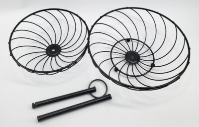 Smart Home 2 Layer Black Metal Fruit Bowl L 11'' Round x 4'' & S 9'' Round x 3''
