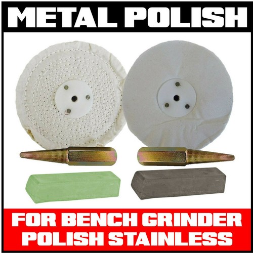 METAL POLISHING KIT BENCH GRINDER BUFFING WHEELS KIT 2 SPINDLES POLISH