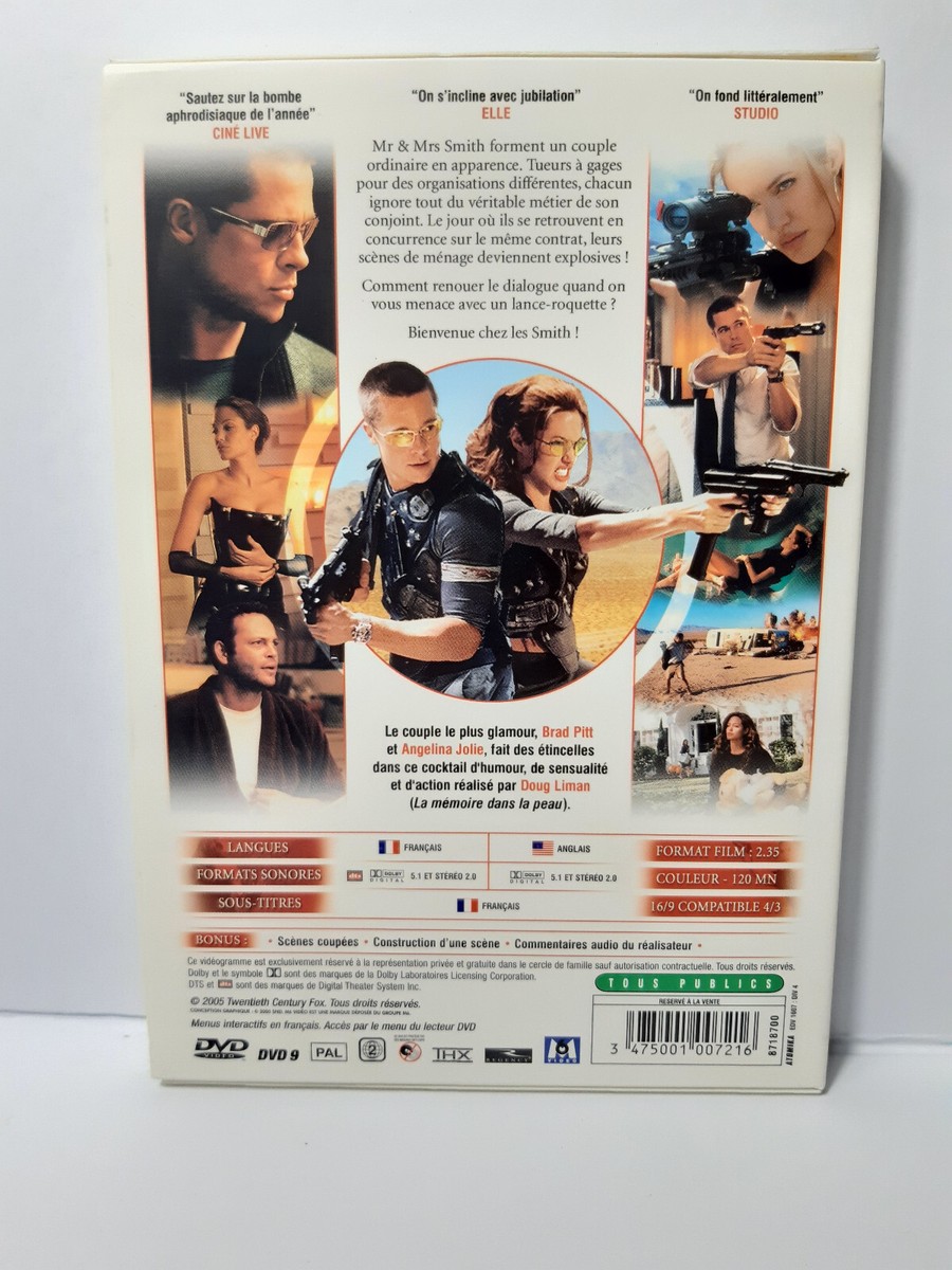 DVD Film Mr & Mrs Smith Brad Pitt Angelina Jolie Français