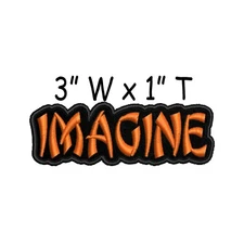 Imagine Text Words Patch Embroidered Patch Iron-on Applique Funny Sayings