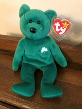 Erin St. Patrick's Day Beanie Baby Bear Green with Shamrock 1997 Retired Irish