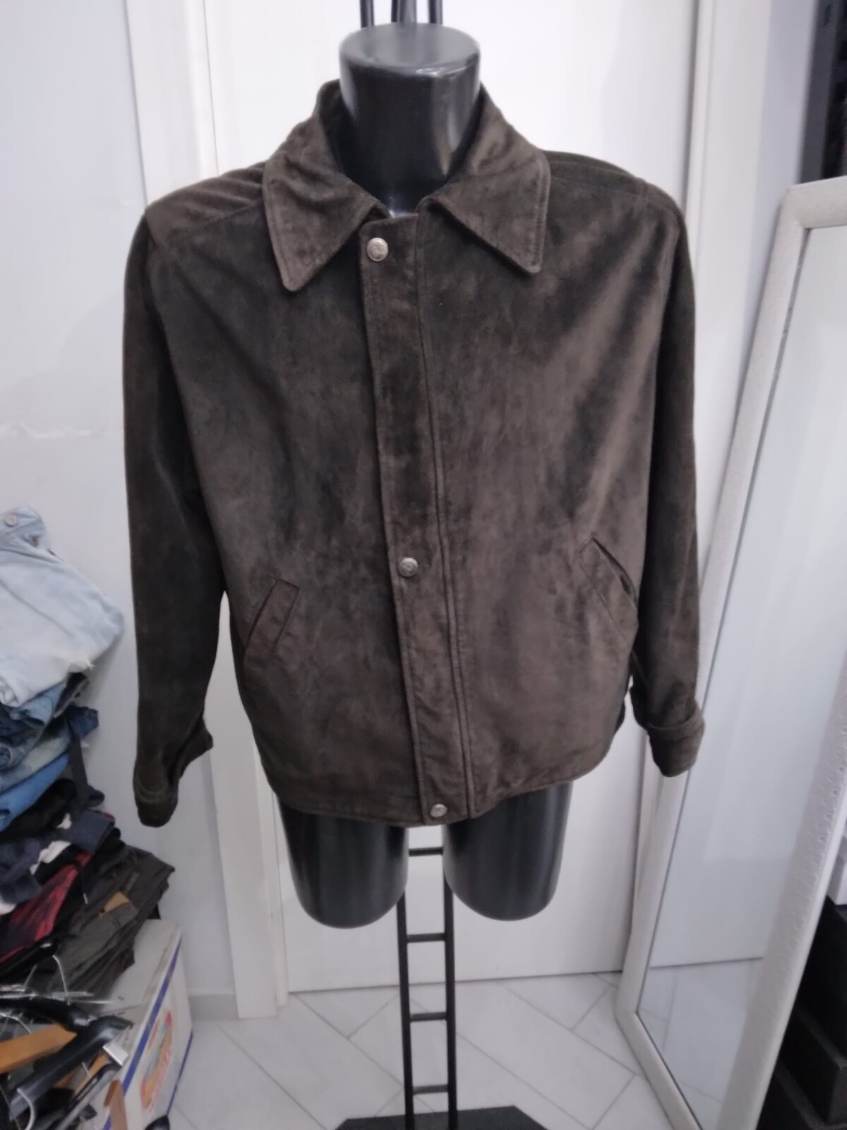 Alan Gordon Genuine Leather Jacket Used Men's Size 52 Dark Brown XYM863L