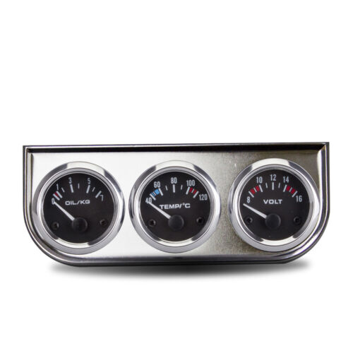52mm 3 in Car Auto Triple Gauge Kit Water Temp + Oil pressure + Voltmeter Meter - Picture 3 of 8