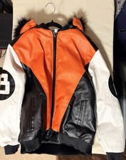 Sportier Faux Leather Bomber Jacket XL Hooded...