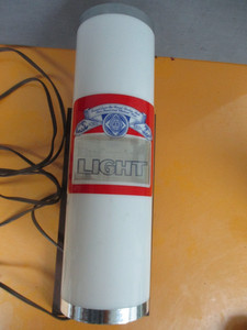 BUDWEISER LIGHT 1982 LIGHTED ADVERTISING WALL SCONCE