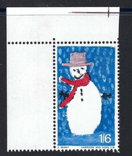1966 XMAS 1/6 (LHS CORNER MARGIN) GOLD MISSING / OMITTED ERROR (LAST ONE)