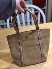 Longaberger Corduroy Orchard Park Plaid Small Tote Bag Soft Pretty Homestead
