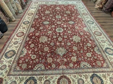 Pak Per'sian Rug 10x15, Rust Red, Floral Allover, Fine 210 KPSI