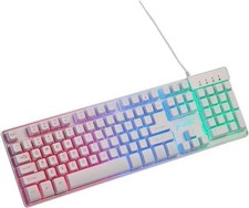 Skytech Gaming Wired K-1000W/1800w Keyboard Mouse White Backlit Keys  New