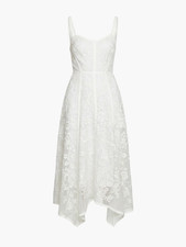 Marchesa Rosa Victorian Corded Lace Ribbon Strap Ivory Midi Dress Size 6 $695