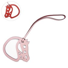 HERMES Paddock Cheval Swift calfskin, Rose Sakura  Vermillon Bag Charm
