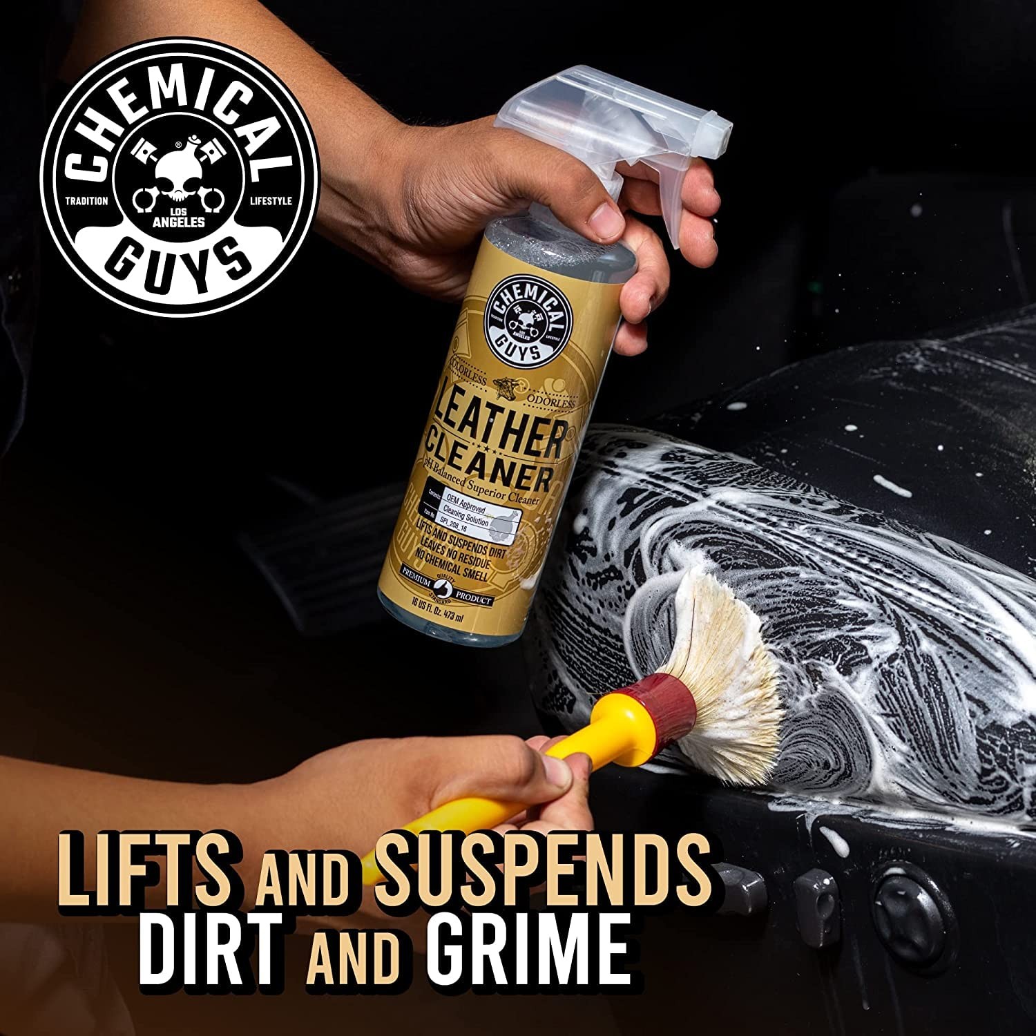 Chemical Guys Complete Leather Cleaner and Conditioner Detailing Kit with To...