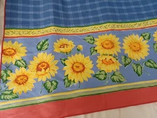Provence Tablecloth 55 X 76” Blue with Sunflowers, 