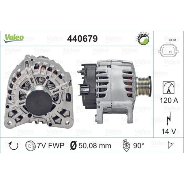 Valeo Generator Lichtmaschine 120A 14V FüR Nissan Qashqai II Captur Clio IV-image