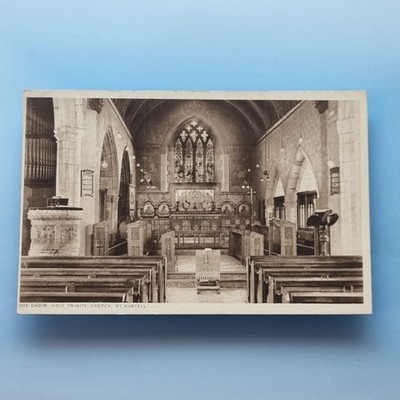 St Austell Postkarte um 1920 Cornwall Heilige Dreifaltigkeit Kirche Innenraum