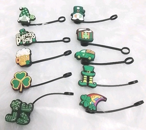 10-Pack Silicone Gnome Straw Toppers for Stanley Cups